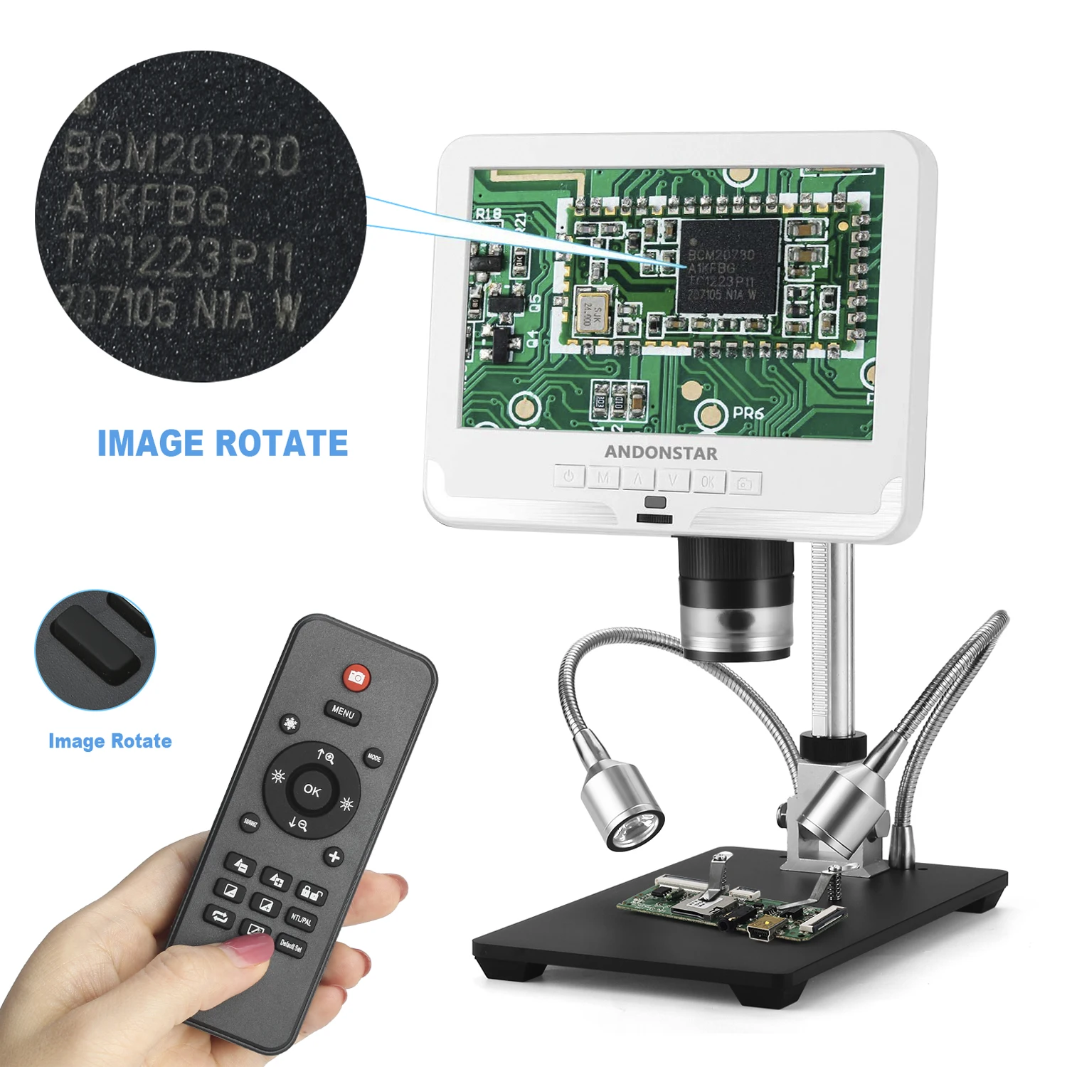 PCB 전화 수리 납땜 도구 산업 유지 보수 돋보기 용 UV 필터 및 제어 기능이있는 Andonstar AD206 디지털 현미경