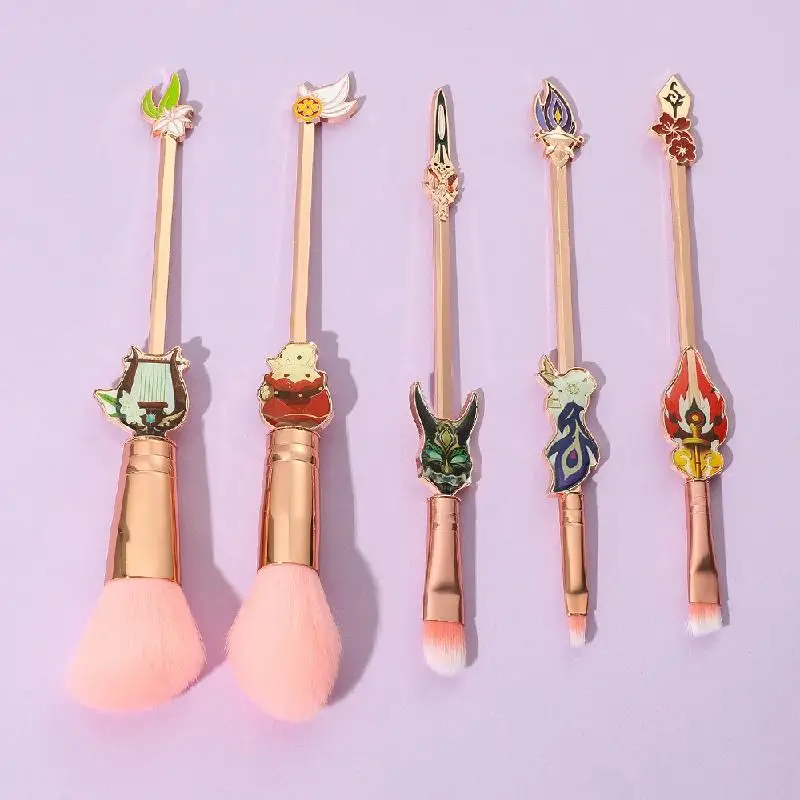

Genshin Impact Makeup Brush Set Soft Fur Eye Shadow Brush Lip Brush Cosplay Accessories Makeup Painting Brush Girls Xmas Gift