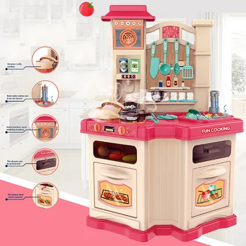 

Children Role Play Kitchen Toys Large Double side Spray Water Cooking Tableware Simulation Steam Cooking Pretend Toy for Gift
