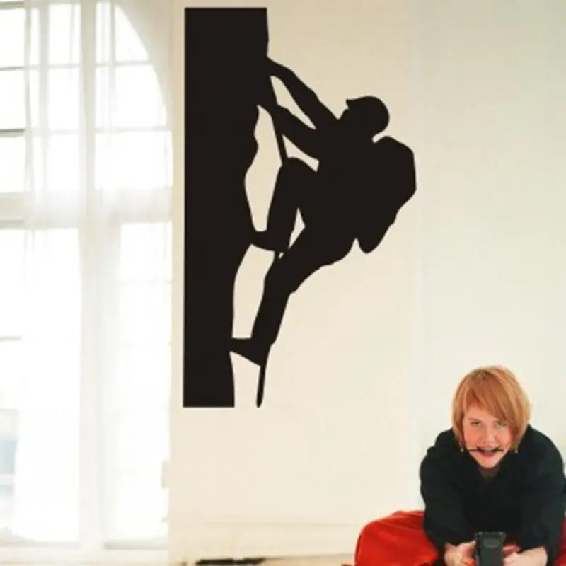 Climbing Sticker Climbers Decal Extreme Sports Posters Vinyl Wall Decals Parede Decor Mural 19 Color Choose Climbing Sticker