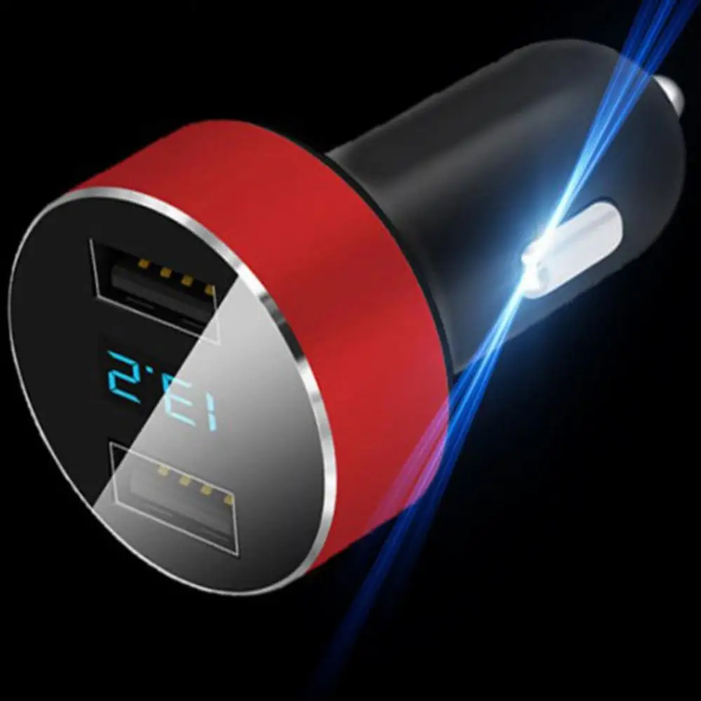 Usb интерфейс светодиодный цифровой дисплей автомобильное зарядное устройство двойной Usb Автомобильное зарядное устройство 3.1a быстрое зарядное устройство автомобильное зарядное устройство контроль напряжения зарядки