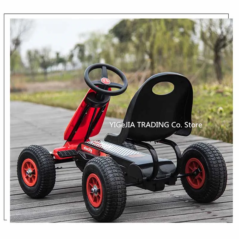 Детская педаль Go Kart с надувными резиновыми колесами 4 колесный детский велосипед