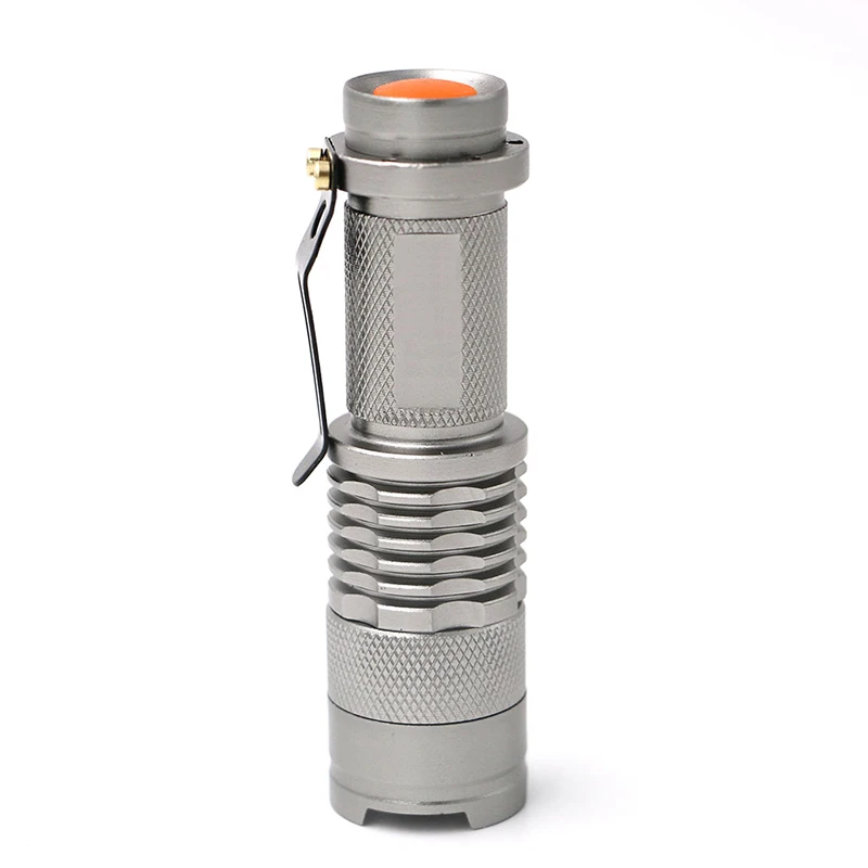 Sliver ZK20 мини-фонарик Q5 светодиодный фонарь AA/14500 Регулируемый зум водонепроницаемый наружный фонарь фонарик в виде авторучки Прямая поставка - Испускаемый цвет: Sliver