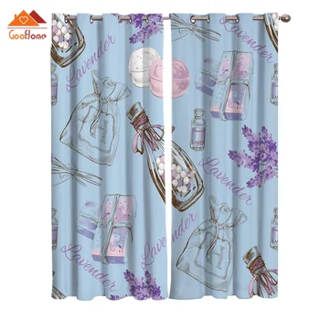 

Purple Lavender Window Curtains Living Room Outdoor Fabric Drapes Curtain Home Decor