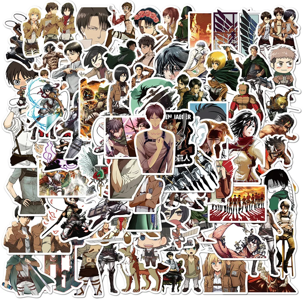 

10/50/100Pcs/Pack Attack On Titan Anime Stickers Laptop Guitar Motorcycle Luggage Skateboard Bicycle Kid Toys Waterproof Sticker