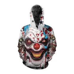 Новый костюм для костюмированной вечеринки «Клоун ужасов» на Хэллоуин, свитер с капюшоном, аниме, унисекс, для женщин