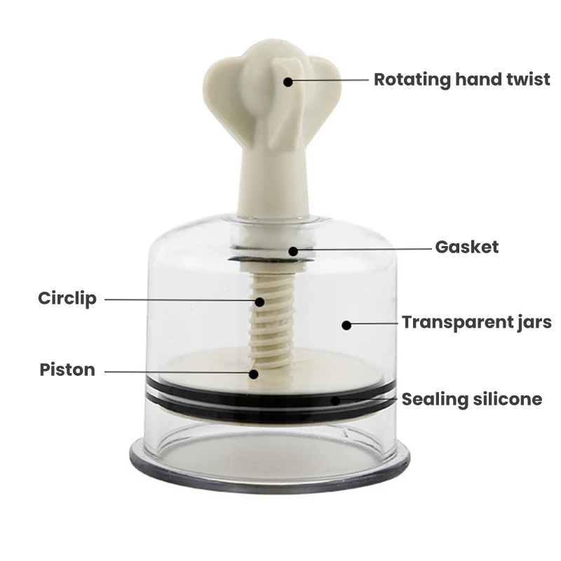 1PC Manual Rotating Cupping Vacuum Cupping Device Breast Nipple Sucker Body Massager Vacuum Suction Cup Anti Cellulite Massager 5