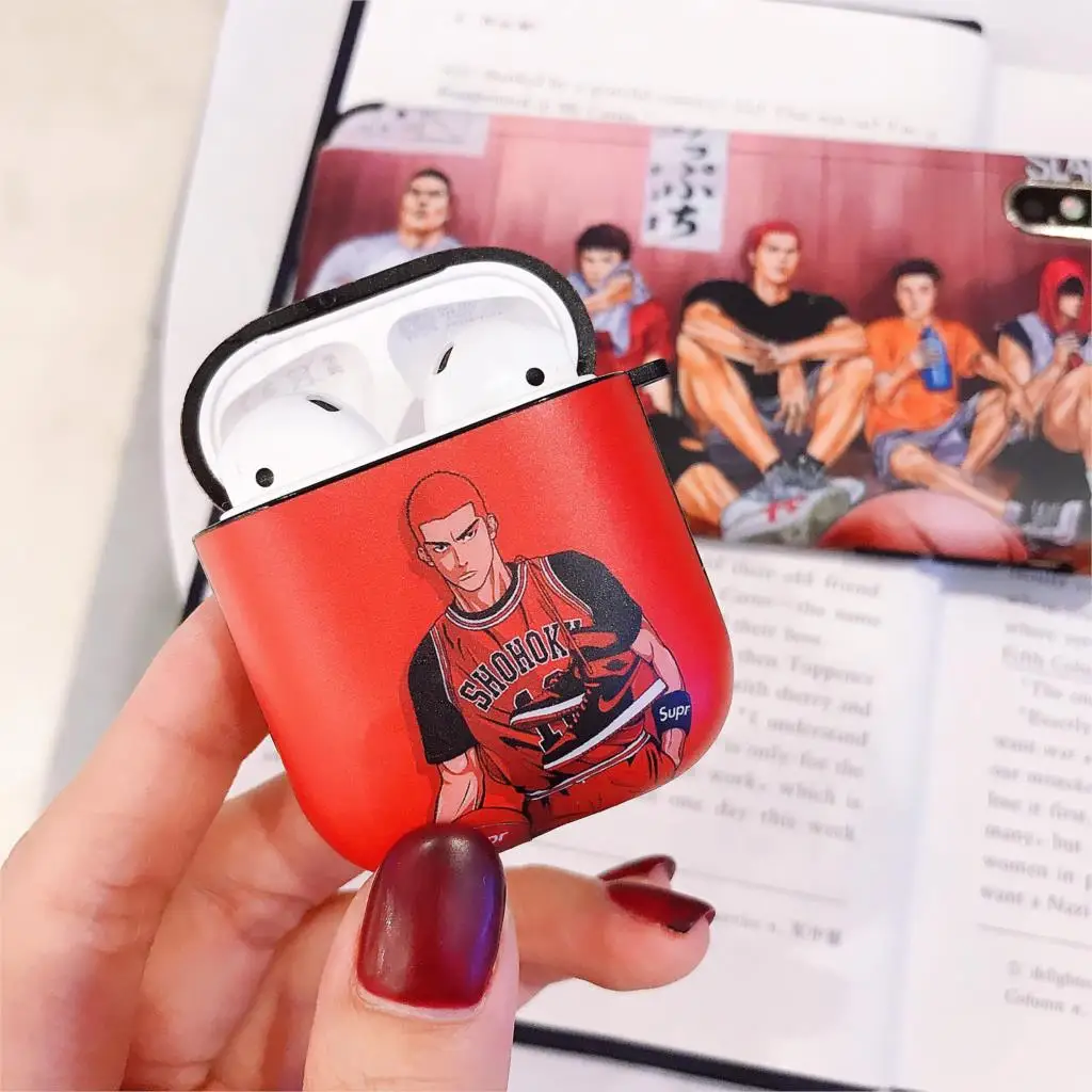 Чехол для AirPods Slam Данк шаблон кожухи головных телефонов для Apple Airpods 2 Чехол Силиконовый мягкий глянцевый IMD защитный чехол
