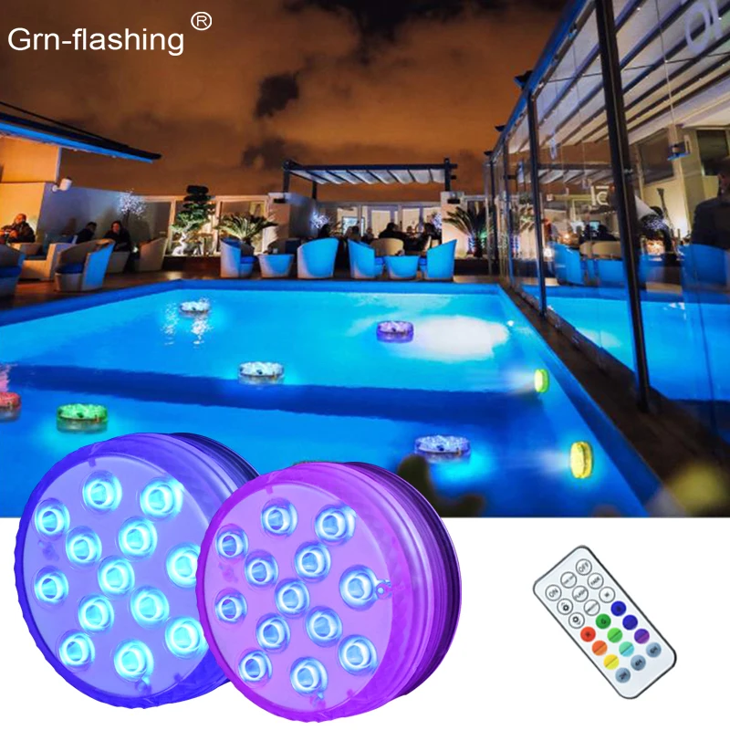 Wireless Remote Control Underwater Lamp LED Recharge Swimming Pool Light  Waterproof RGB Submersible Lamp for Holiday Party Spa