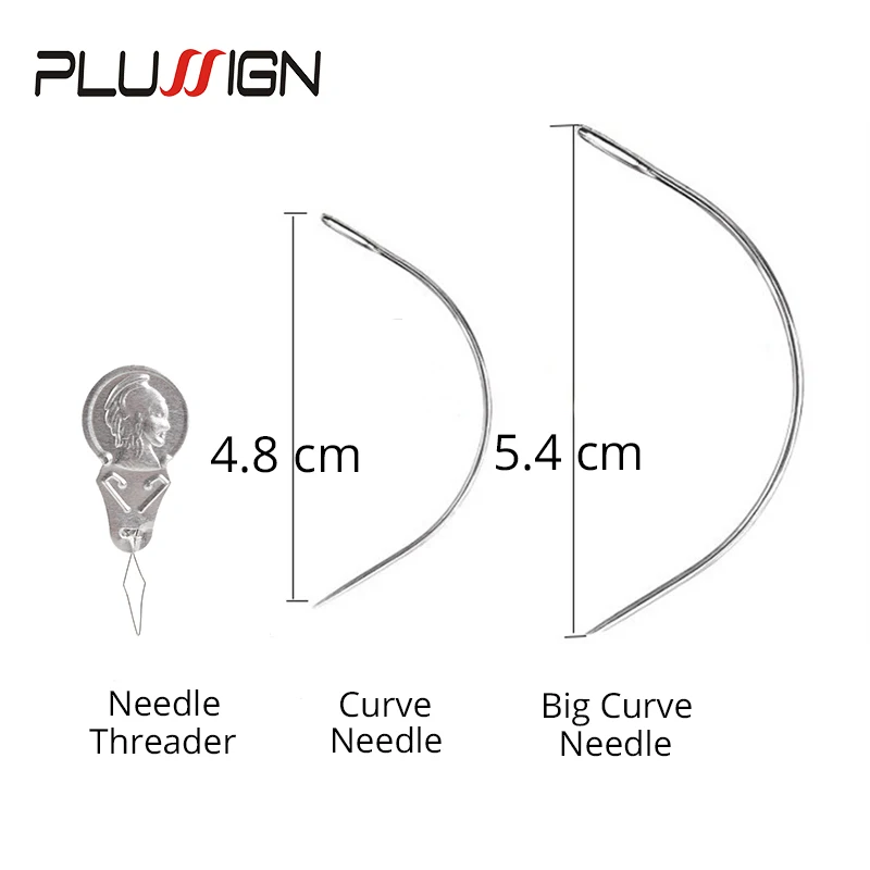 Plussign Curved Needle For Wig Dreadlock Needle Weaving Thread 50 Meters Home Use Diy Wig Making Tools Sewing
