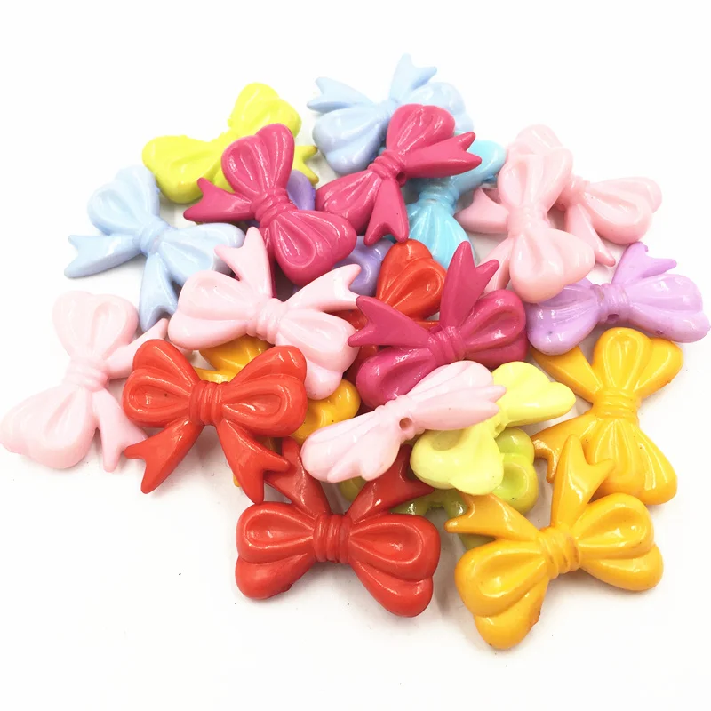 20Pcs Mixed Spacer Beads Girl Bowknot Acrylic Craft Fashion Jewelry DIY Findings 30mm | Украшения и аксессуары