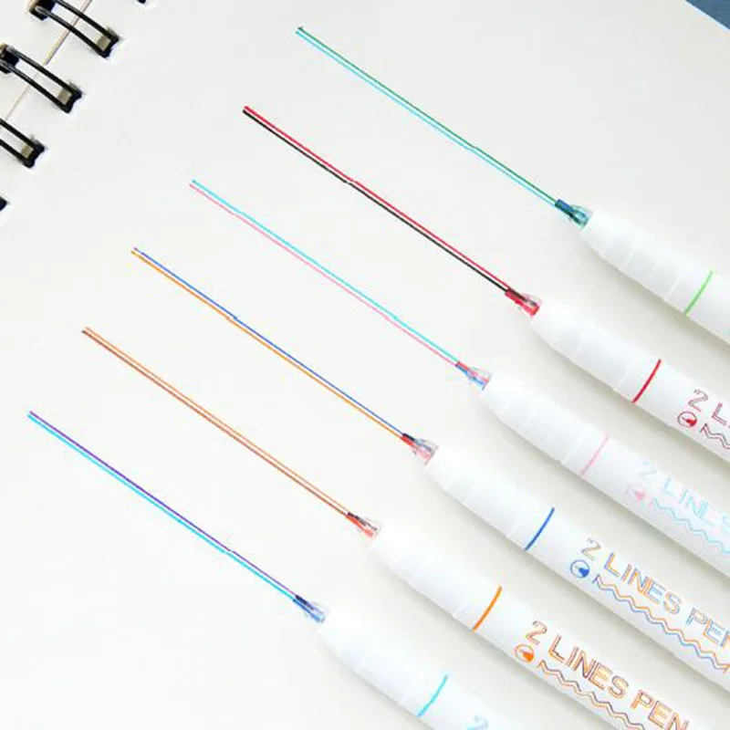 3d двухлинейная маркировочная ручка Цветные Маркеры Ручка ручка для письма граффити креативная Diy маркировочная Канцелярия: ручка с подписью