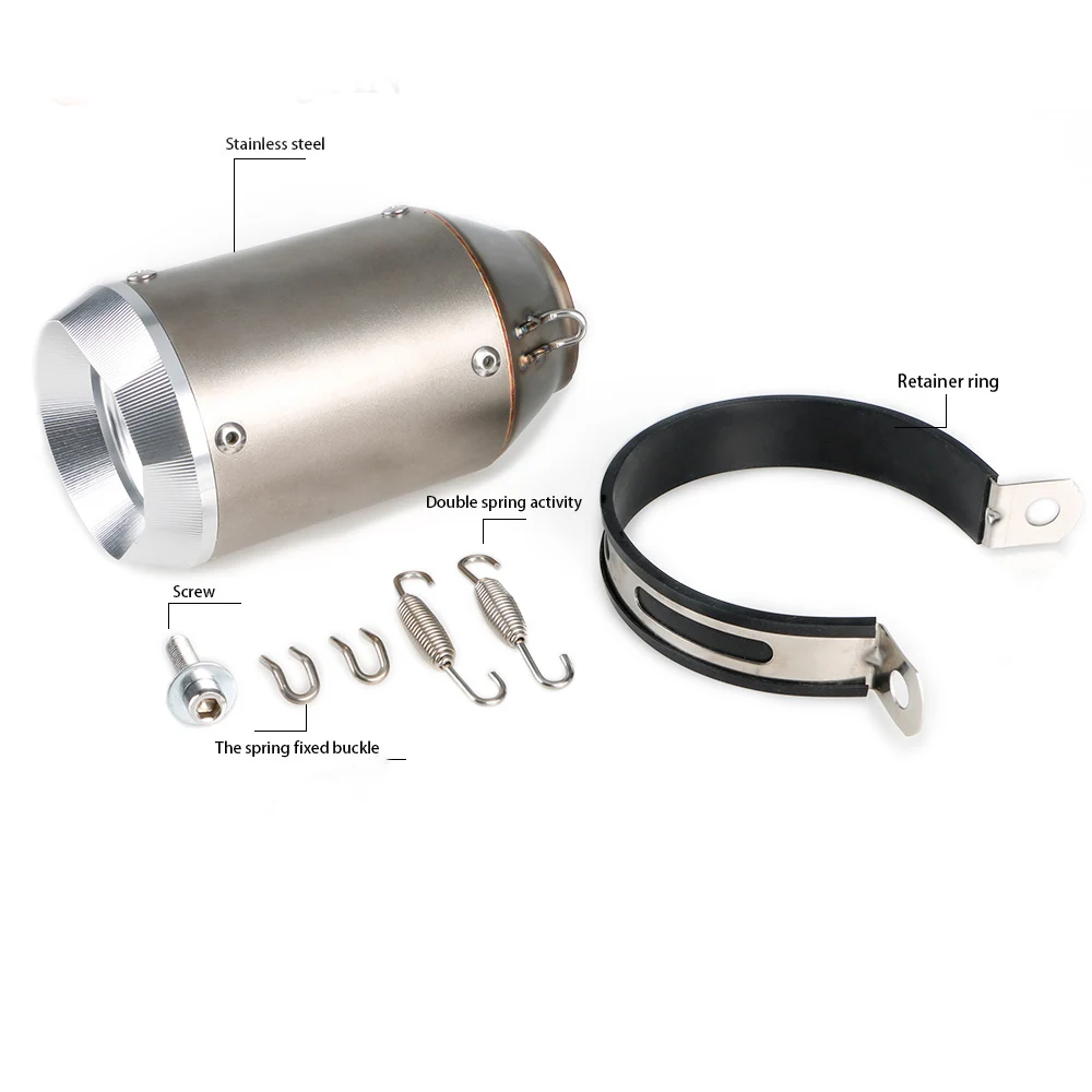 Для FZ6 CBR250 ZX6R MT07 TRK502 tmax 530 Z750 Z800 Z900 Z1000 35-51 мм Универсальная выхлопная труба Системы мотоцикла углеродного волокна глушитель выхлопных газов