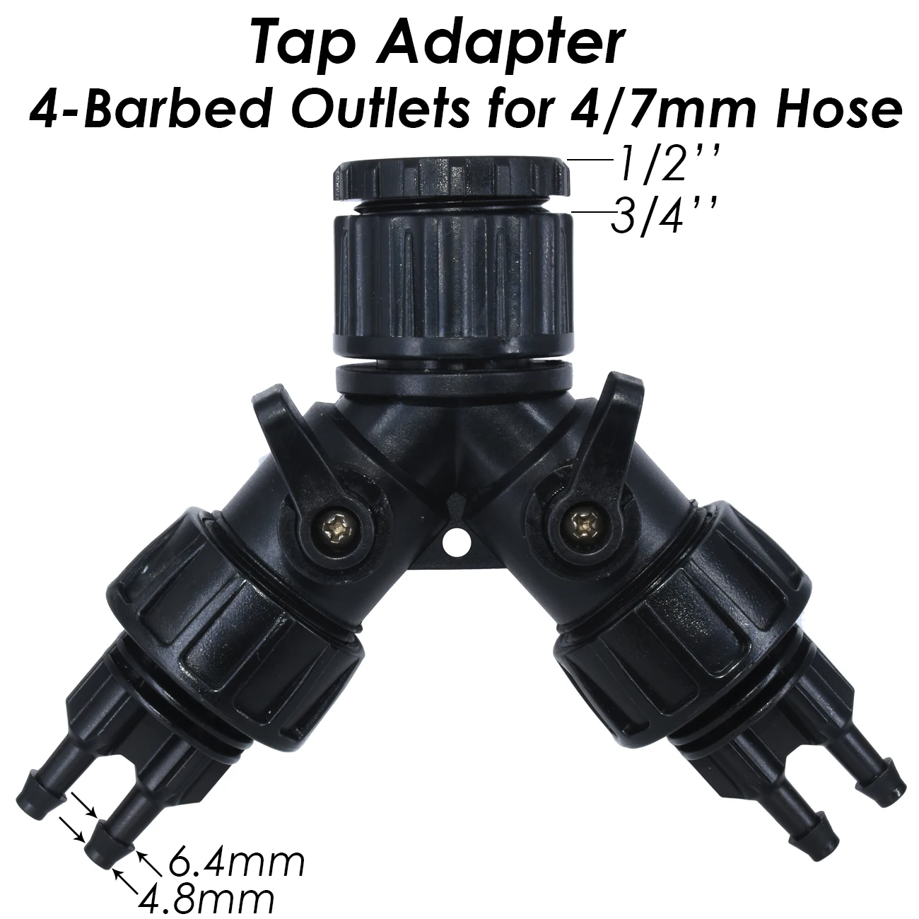 KESLA Gardens Tap Hose Splitter Adapter Connector 1/2" 3/4" to 1/4" 3/8" 1/2" 16mm 8/11mm Pipe Barb 2-Way 4-Way Tubing Tool