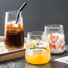 Креативное письмо молоко сок питьевая стеклянная чашка Изысканный Прозрачный для муссов и десертов торт бар алкоголь вино стеклянная чашка Drinkwares