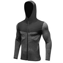 Быстросохнущие мужские толстовки для бега, компрессионная толстовка, Спортивная футболка для футбола, спортзала, фитнеса, трико, светоотражающие куртки с капюшоном на молнии