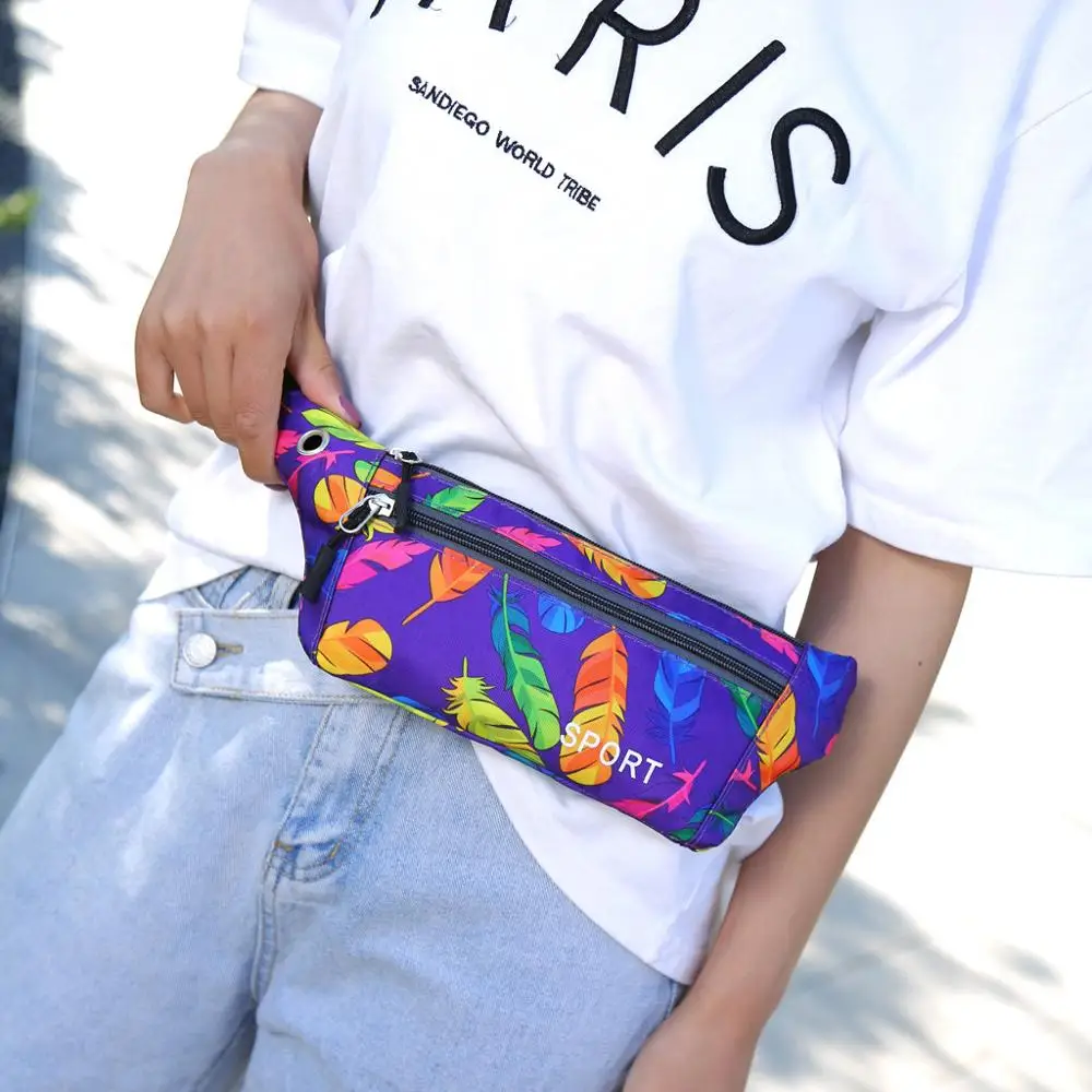 

Unisex sport Waist pack Waterproof Crossbody shoulder Outdoor Chest Phone Bags Functional Feather bag men chest Phone package#