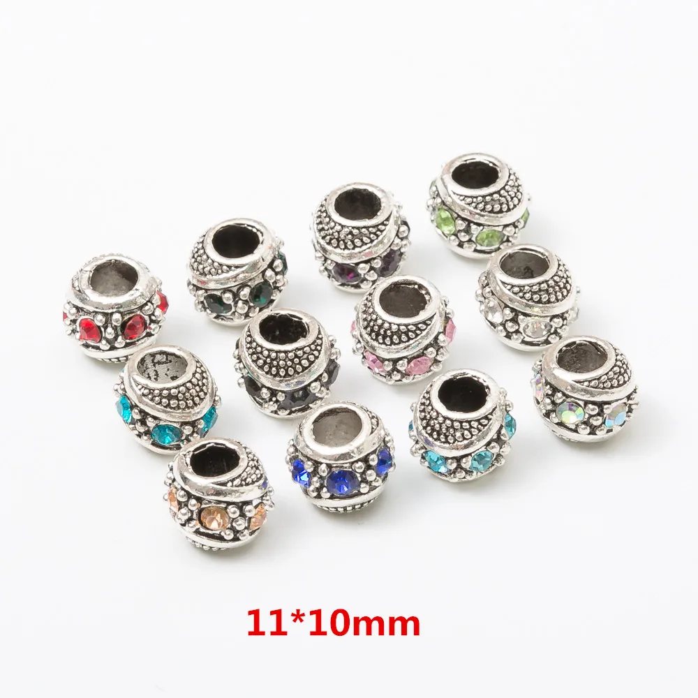 random color 10pcs 10 шт./лот посеребренные Подвески бусины европейские бусы Сделай сам, соответственные Европейской Пандоре обаятельные Браслеты& браслет бижутерия js1014 - Цвет: random color 10pcs