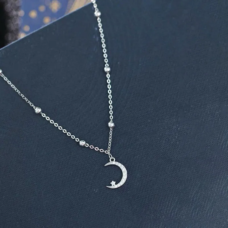 925 Sterling Silver Star And Moon Bracelets Charm For Women Wedding Jewelry Accessories Dainty Gift S-B100 | Украшения и
