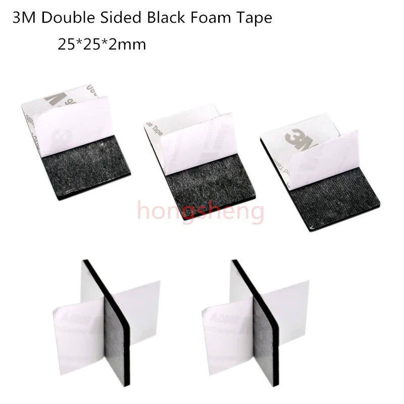 HAPPY FINDING Double Sided Sticky Pads 60 PCS Self-Adhesive Foam Pads Strong Mounting Pads Round and Square Black