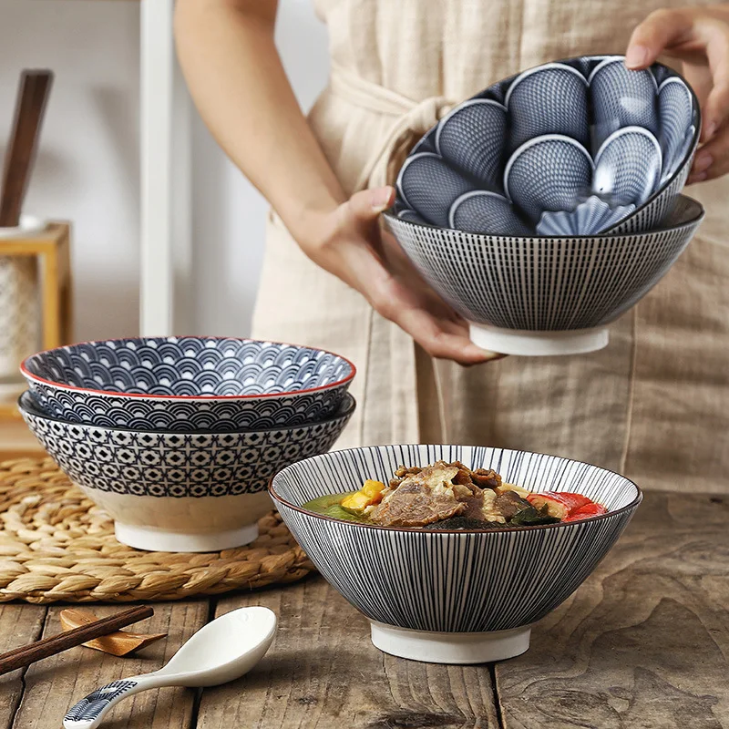 7 Inch Nordic Style Modern Simple Ceramic Tableware Household Restaurant Individual Bucket Rice Porridge Bowl Soup Noodle | Дом и сад
