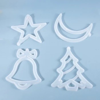 

Crystal Epoxy Resin Mold Christmas Listed Decor Pendant Casting Silicone Mould DIY Crafts Jewelry Making Tools