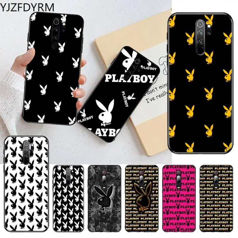 

YJZFDYRM luxury brand rabbit playboye Phone Case for Redmi Note 9 8 8T 8A 7 6 6A Go Pro Max Redmi 9 K20 K30 Pro