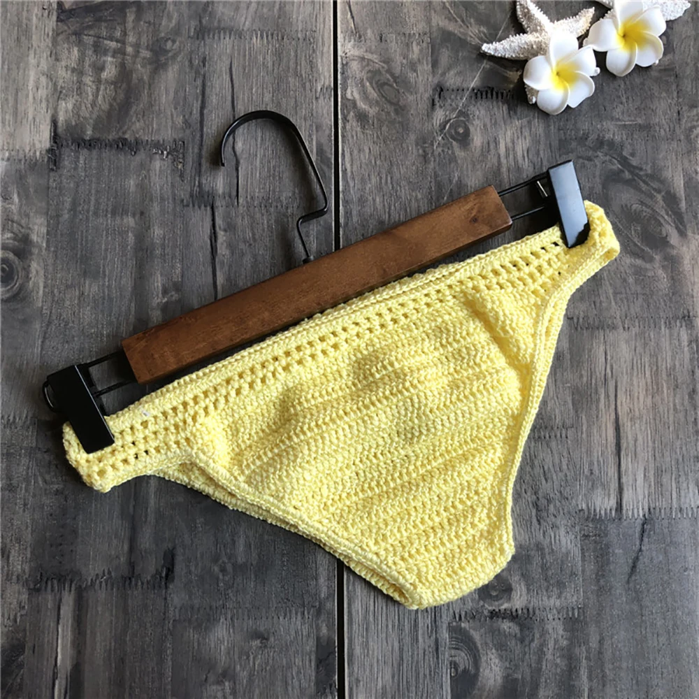 Sfit, женский сексуальный купальник, вязанный крючком, бикини, Boho, стринги, купальник ручной работы, вязаные шорты, полые, две части, раздельные - Цвет: 6