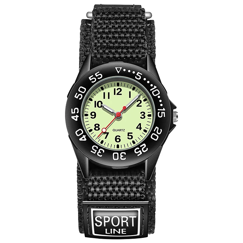 Spining Bezel Kid Watch Boy Nylon Straps Wristwatch Children Quartz Watch Cute Clock Montre Rotary Bezel Analog afbeelding