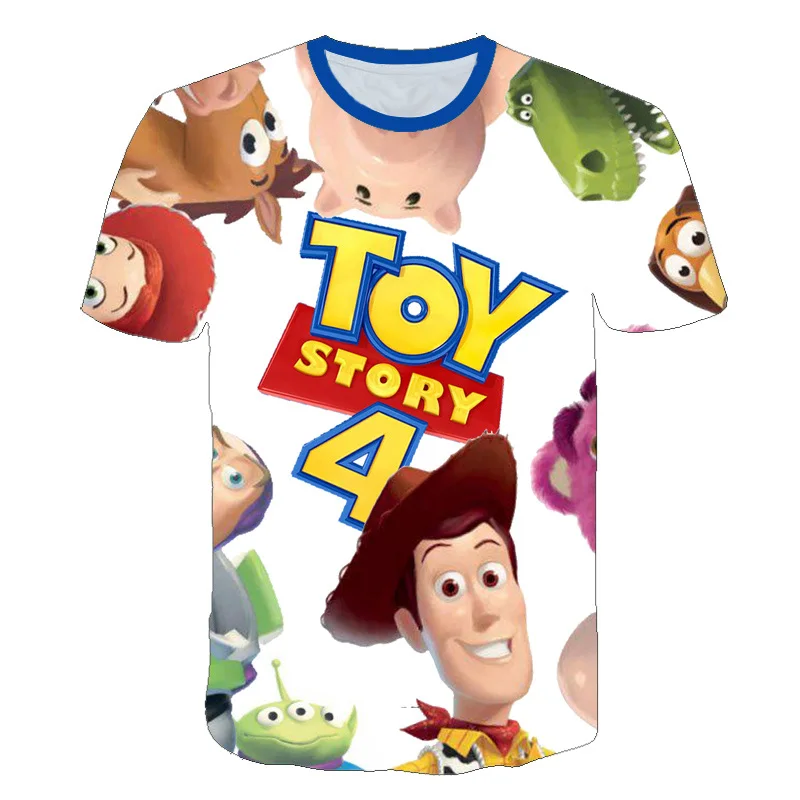 Коллекция года, одежда для маленьких мальчиков детская футболка с объемным принтом «История игрушек мультфильма 4» летние модные Забавные топы с короткими рукавами для мальчиков и девочек