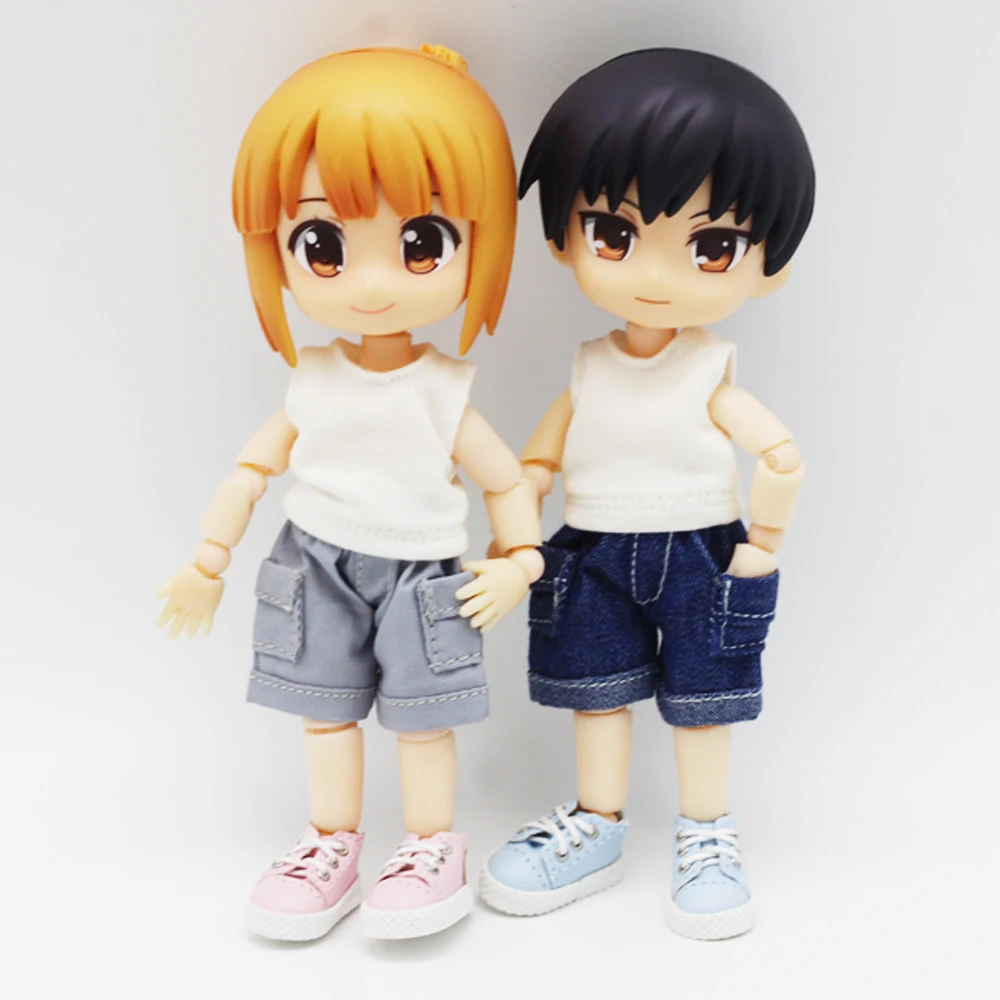 Doll clothes accessories short overalls pants for ob11 obitsu11 molly 1/12 bjd Doll jeans OB11