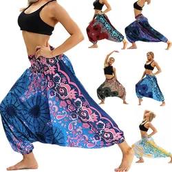 Harem Pants Women's Ladies Casual Summer Loose Trousers Штаны Female Baggy Boho Aladdin Print Casual Fashion Jumpsuit Pants 2022