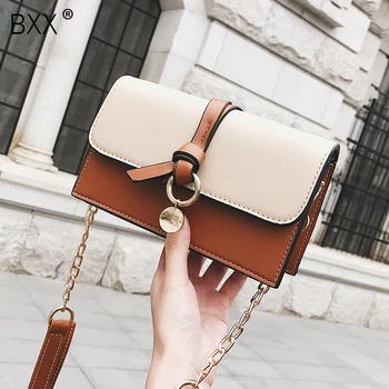 

[BXX] PU Leather Crossbody Bags For Women 2020 Spring Fashion Chain Shoulder Messenger Bag Lady Travel All-match Handbags HL188