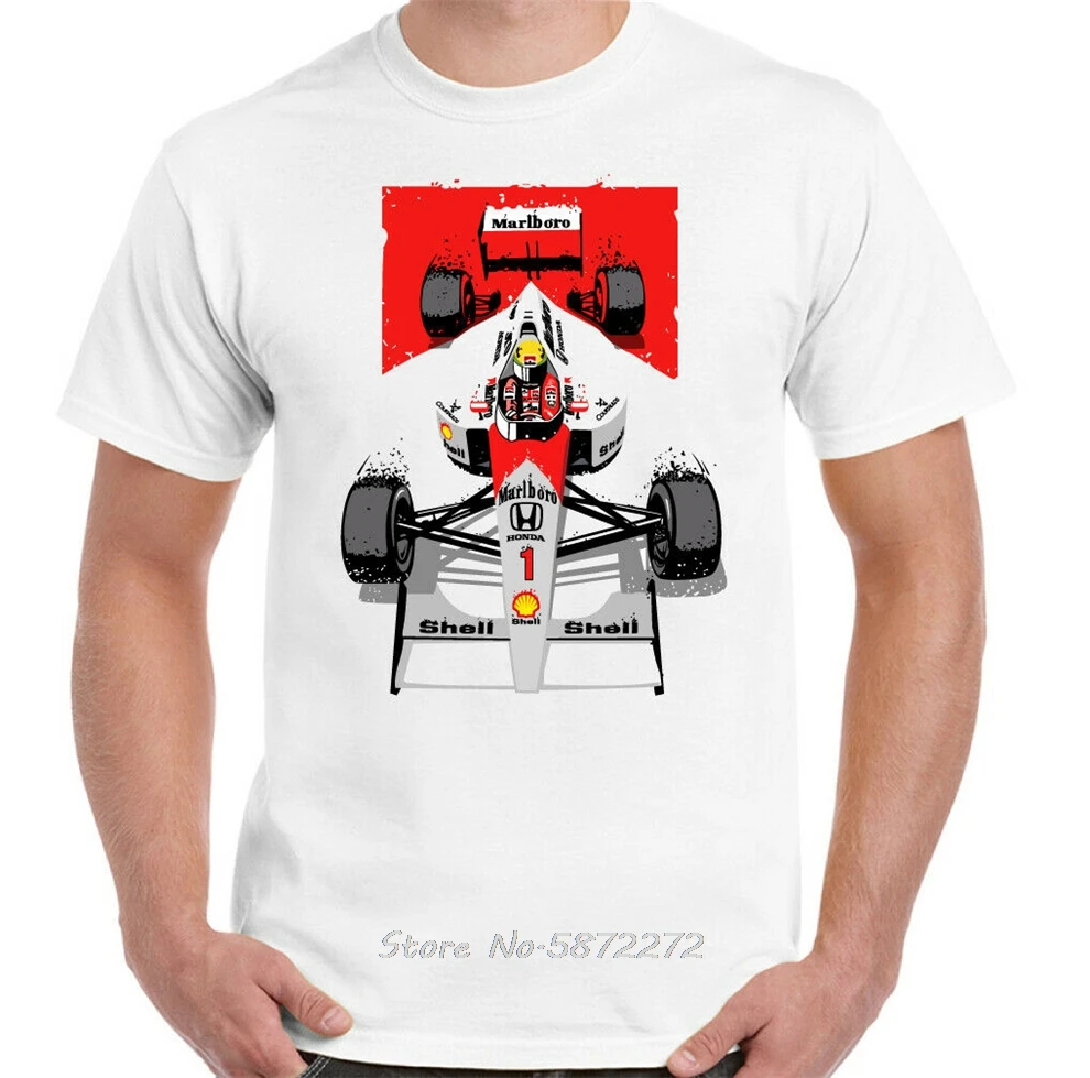 proteger Suposición Adjuntar a Ayrton Senna-Camiseta F1 Unisex para hombre, ropa deportiva para moto,  camiseta de Fitness de coche Mclaren de Brasil, camisetas altas de algodón  para hombre Harajuku - AliExpress