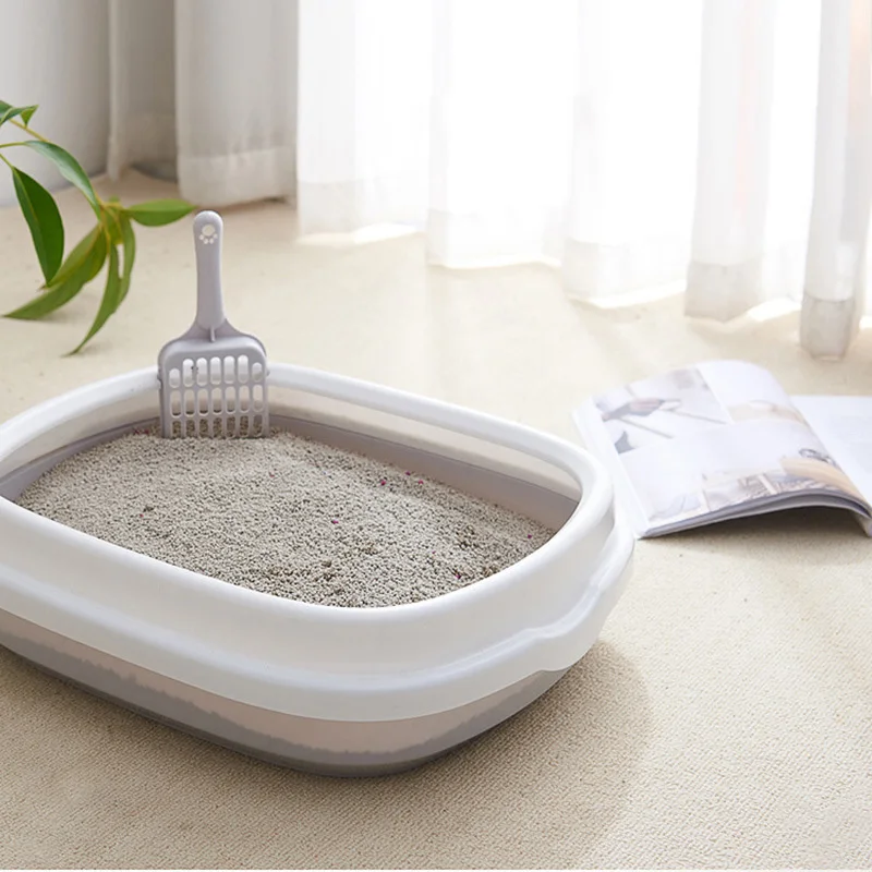 Pet Cat Toilet Semi-enclosed Bedpan Anti Splash Cats Litter Box Large Detachable Cat Toilet Cat Pet Supplies to Send Cat Shovel