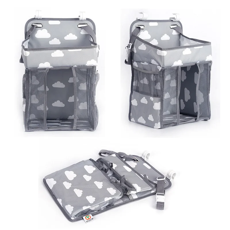 

Infant Stroller Crib Hanging Storage Bag Newborn Organizer Caddy Organizer For Mommys Babys Bedding Set Essential Diaper Stacker