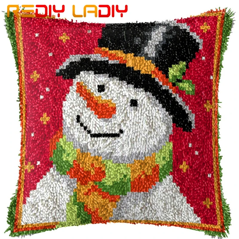 Latch Hook Kits Make Your Own Cushion Cartoon Bear Printed Canvas Crocheted Pillow Case Latch Hook Cushion Cover Hobby& Crafts - Цвет: BZ920