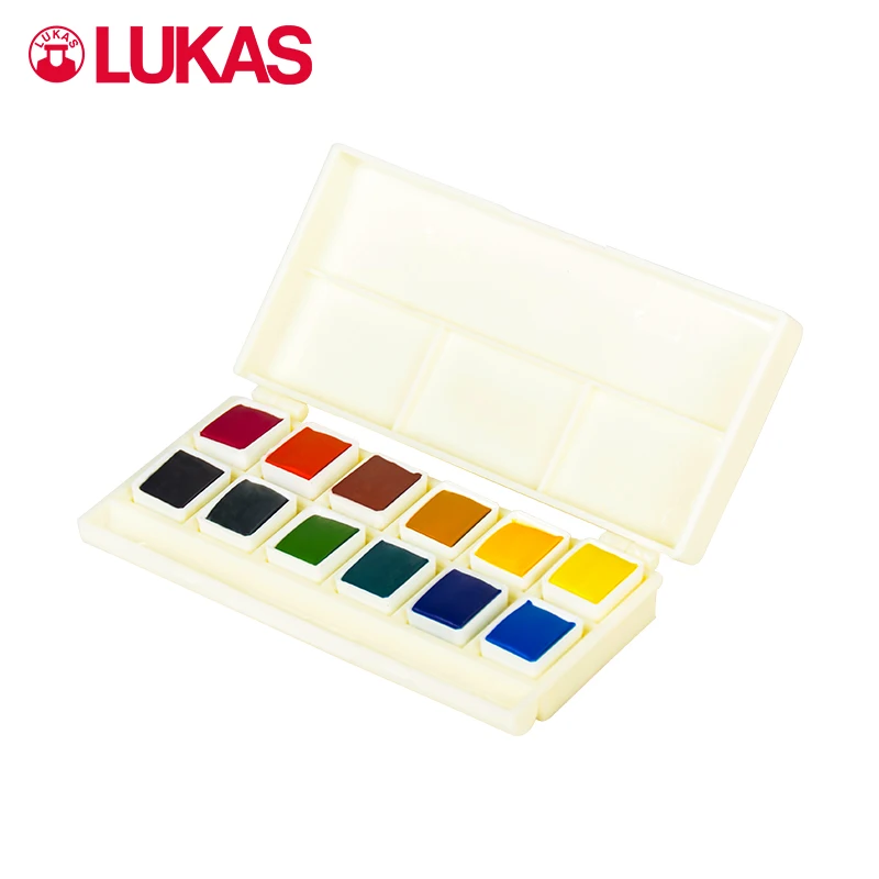 Germany imported LUKAS solid watercolor paint set 12 colors 24 colors professional student portable sketching set