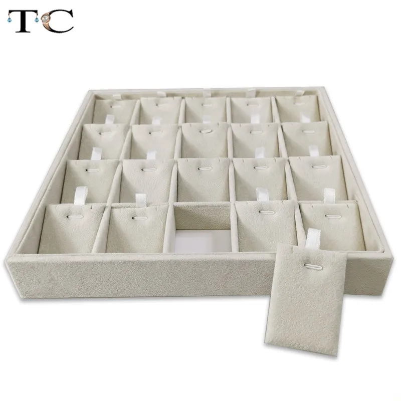 6 шт./лот, лоток для ювелирных изделий, серое бархатное кольцо, серьги, ожерелье, браслет для хранения, органайзер, коробка, портативный чехол для ювелирных изделий