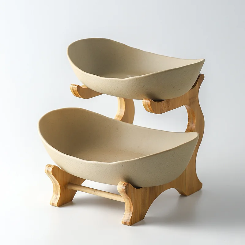 2 ярусная керамическая тарелка для фруктов стойка хранения десертов подноков