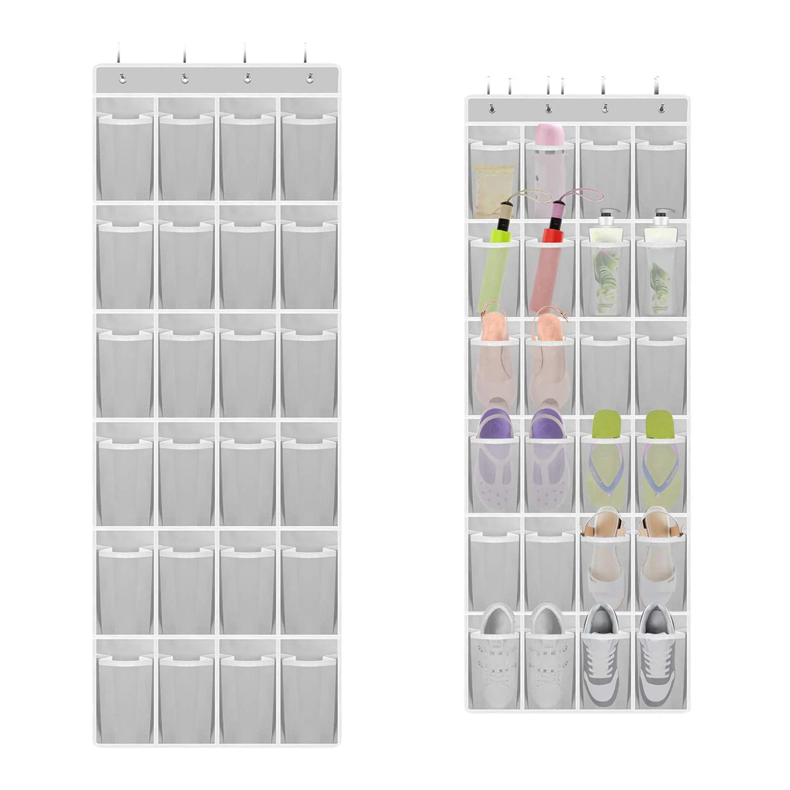 24 pocket Large Mesh Storage Hanging Bag Sundries Organizer Holder Shoes Slippers Storage Bag