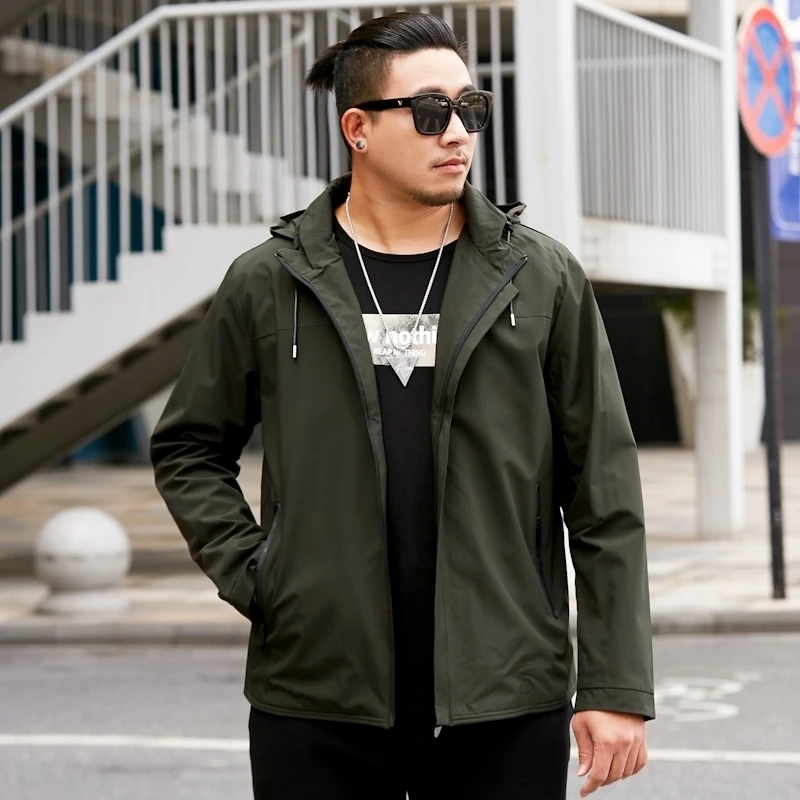 Большие размеры 8xl 7xl демисезонные мужские куртки однотонные модные пальто мужские повседневные свободные мужские пальто Верхняя одежда для мужчин