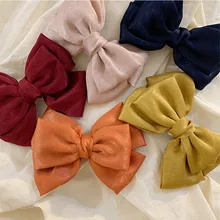 

Winter Fashion Big Bow Hairpin Cute Barrette Pink Hair Clip Women Girls Hairgrip Korean Tencel Velvet Bowknot Hair Accessories