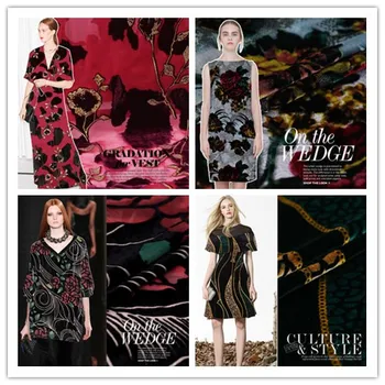 

Imported Hollow Real Velvet Fabric Mulberry Silk Velvet Silk Etched-out Velvet Cloth Cheongsam Dress/0.5M
