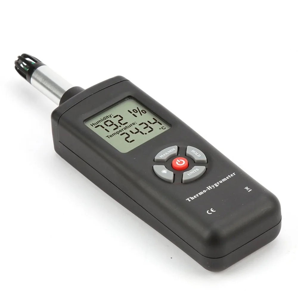 

Digital LCD Thermometer Hygrometer Temperature & Humidity Meter Psychrometer Wet Bulb Dew Point Temperature Detector
