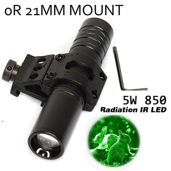 

5W Torch 850nm Zoom Infrared Radiation IR LED Night Vision flashlight Zoomable Green-Red White LED Hunting Flashlight With Remot