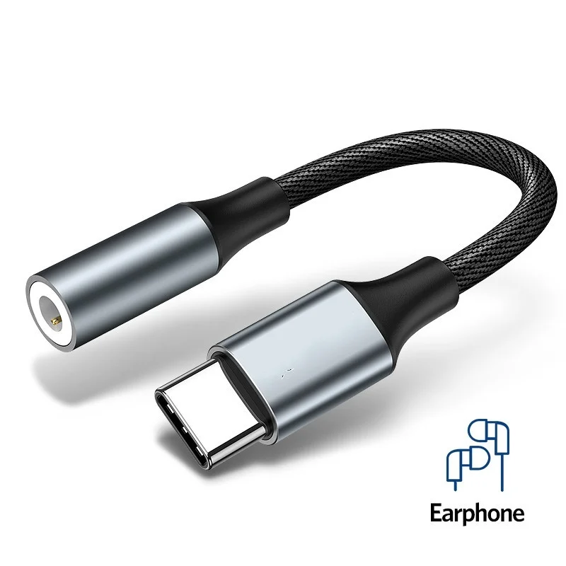 

Type C To 3.5 Jack Earphone USB C To 3.5mm AUX Headphones Adapter Audio Cable for Huawei V30 Mate 20 P30 Pro
