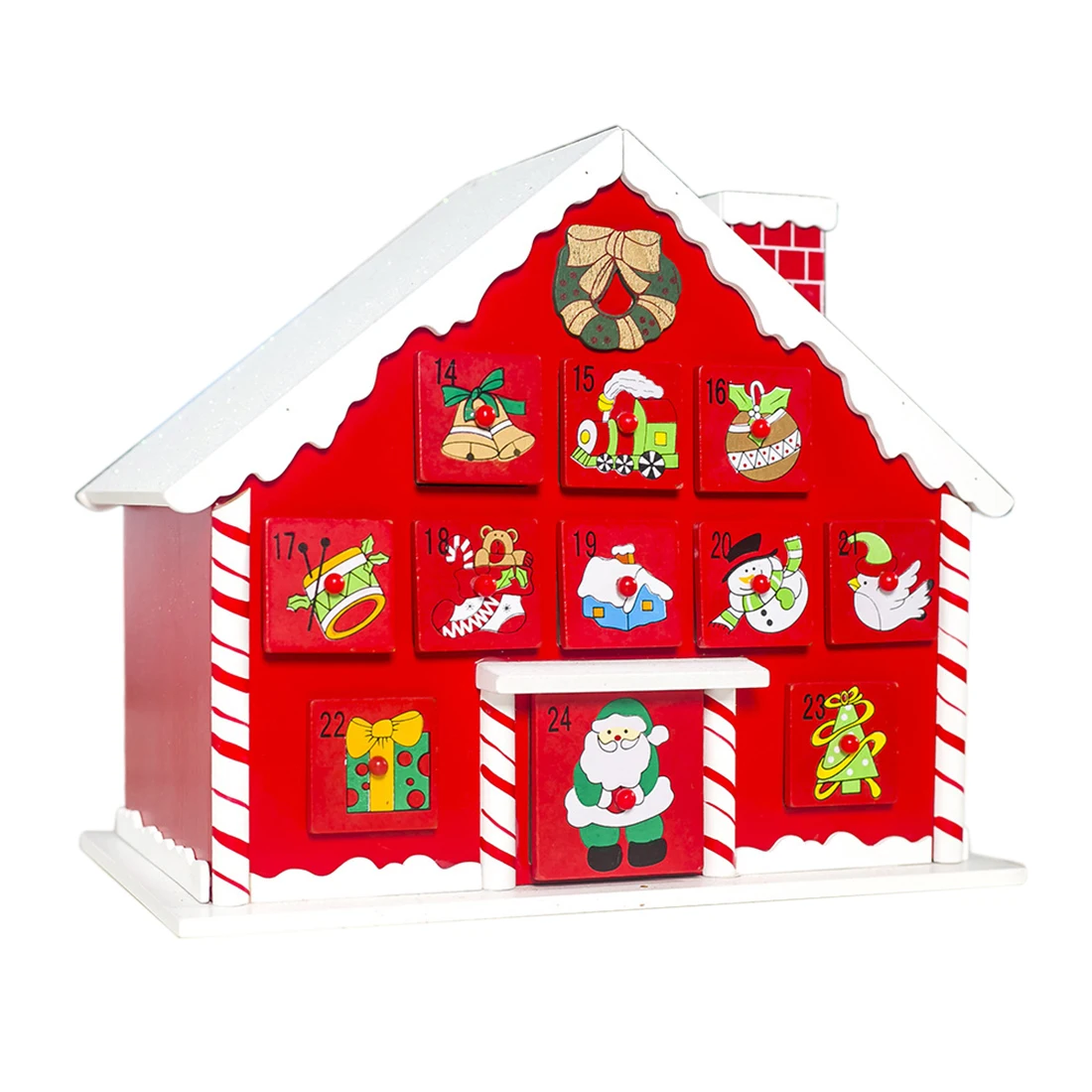 

Wooden Double-sided Countdown Calendar Snow Top Cottage Advent Calendar Gift Box Christmas Decorations