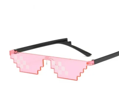 New Thug Life Mosaic Glasses Sunglasses Men Women 8 Bit Coding Pixel Trendy Cool Super Party Funny Vintage Shades Eyewear