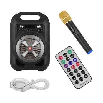 

TRanshine LY-035 Portable UHF LED Audio Speaker Super Bass Speaker with Handheld Microphone Remote Controller